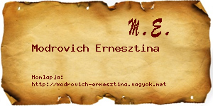 Modrovich Ernesztina névjegykártya